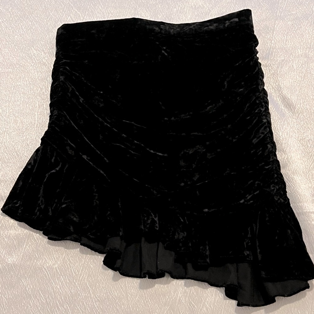 Velvet mini skirt